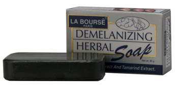 รูปภาพของ LA BOURSE Soap Enrich with Turmeric Tamarind Extract Demelanizing Herbal With A.H.A. 80g.สบู่แก้ฝ้า(ดั้งเดิม)
