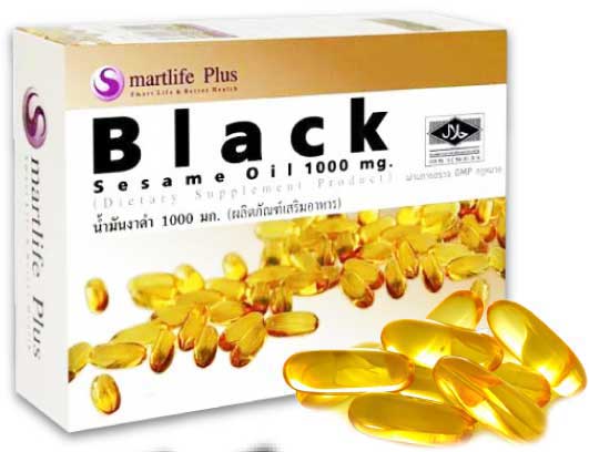 รูปภาพของ SmartLife Plus Black Sesame Oil 1000mg. น้ำมันงาดำ 60cap ฟรี 10cap