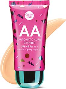 Cathy doll AA Automatic Aura Cream SPF45 PA+++ 50g. เบอร์ 21สี Light Beige ผิวขาวอมชมพู