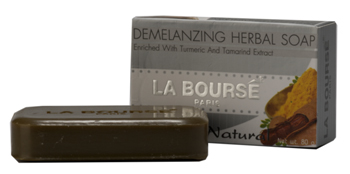 รูปภาพของ LA BOURSE Soap Enrich with Turmeric Tamarind Extract Demelanizing Herbal With A.H.A. 80g. สบู่แก้ฝ้า(สูตรใหม่)