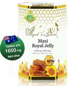 รูปภาพของ Angel s Secret Maxi Royal Jelly 6% 1650mg. 10-HDA 33mg. Royal Jelly Lyophilised 550mg. EPO 450mg.Plus 365cap นมผึ้งพรี่เมี่ยม