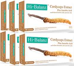 Hi-Balanz Cordyceps Extract Plus Ascobic Acid ถั่งเฉ้า (30capX6กล่อง) 