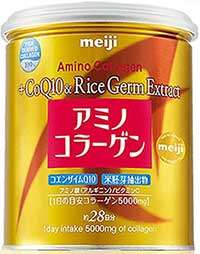 รูปภาพของ Meiji Amino Collagen Premium CoQ10 & Rice Germ Extract  ขนาด200g. สีทอง