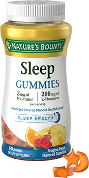 Nature s Bounty Sleep Gummies 3mg of Melatonin200mg L-theanine 60เม็ด