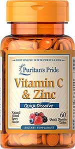 รูปภาพของ Puritan s Pride Vitamin C 60mg. & Zinc 15mg. 60tab
