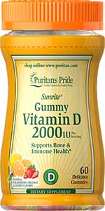 Puritan s Pride Vitamin D3 2000 IU 50mg. Gummies 60Gummies