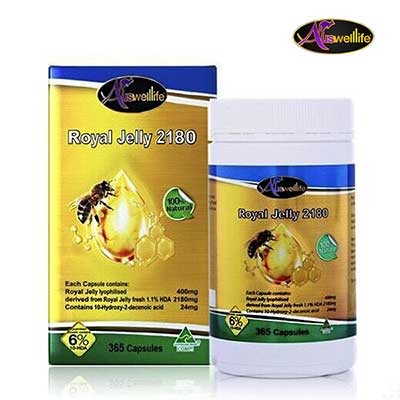 รูปภาพของ Auswelllife Royal Jelly 2180 mg. 6% 10HDA 365แคปซูล นมผึ้ง เกรด พรีเมียม