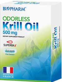 biopharm odorless krill oil 500 mg. 30 capsules