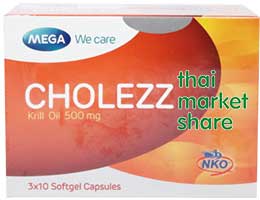 รูปภาพของ Mega We Care Cholezz 500mg 30softgel คริล ออยล์ 