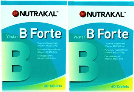 รูปภาพของ Nutrakal B-Forte (นูทราแคล บี-ฟอร์ท) Vitamins B1 B6 B12  (60เม็ด+60เม็ด) แพ็คคู่ 