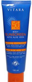 รูปภาพของ Vitara Body Sunscreen Lotion with Aloe Vera SPF 50+ 120ml